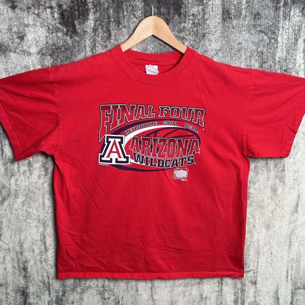 Vintage Y2K Arizona Wildcats T-Shirt 2001 NCAA Final Four Men's XL Metrodome